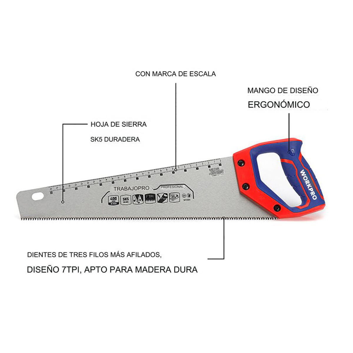 Piła ręczna Workpro 16" 40 cm